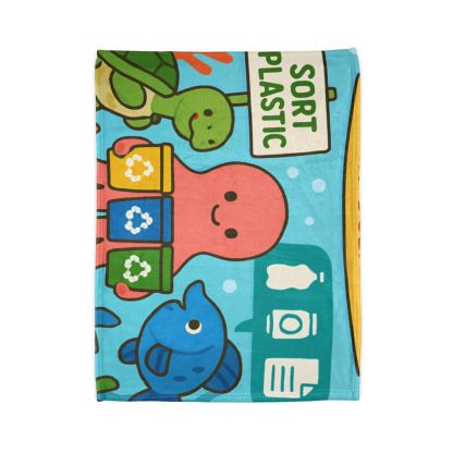 Coral Reef Recycling Parade stylish throw blankets