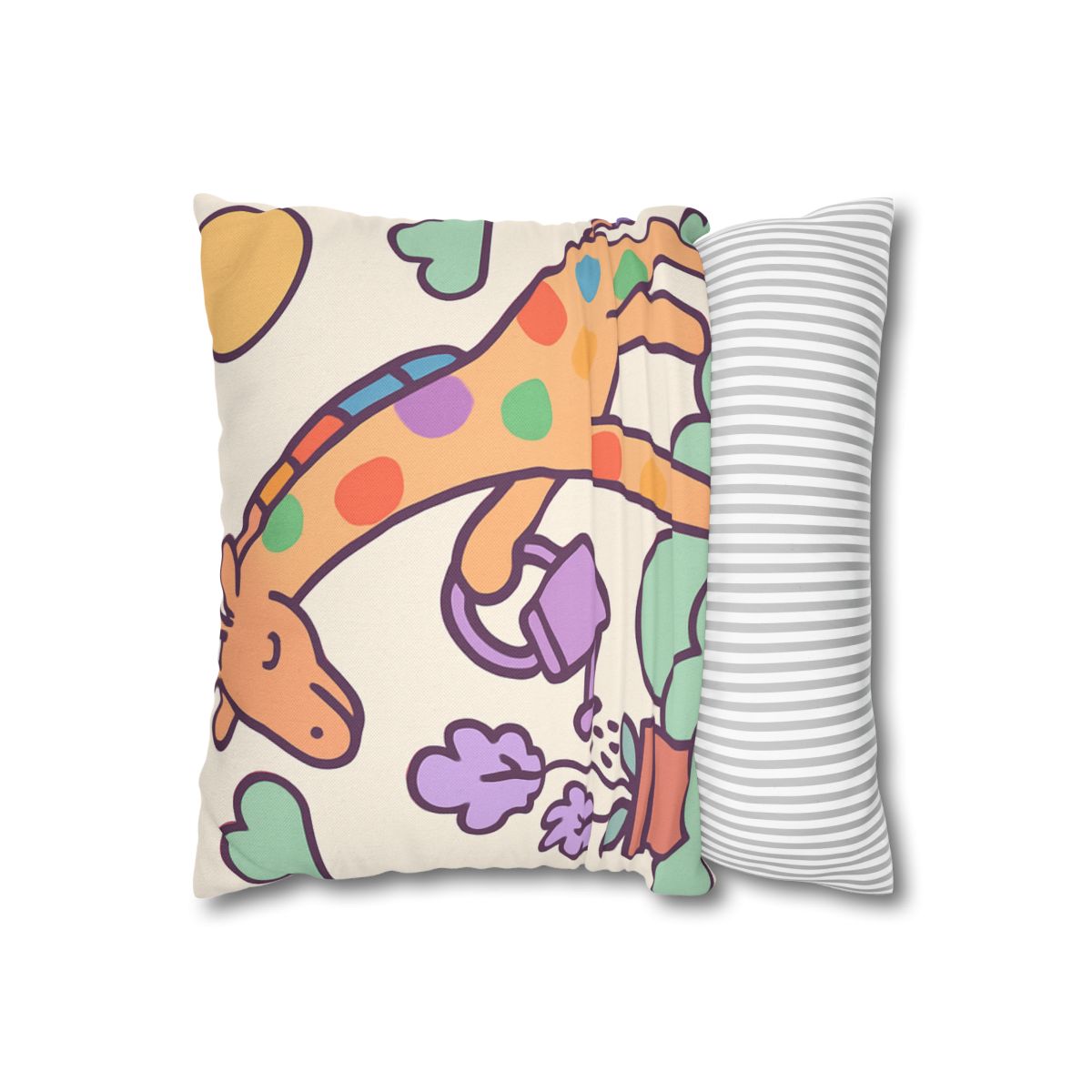 Cloud Garden With Rainbow Giraffe trendy patterned pillow cases
