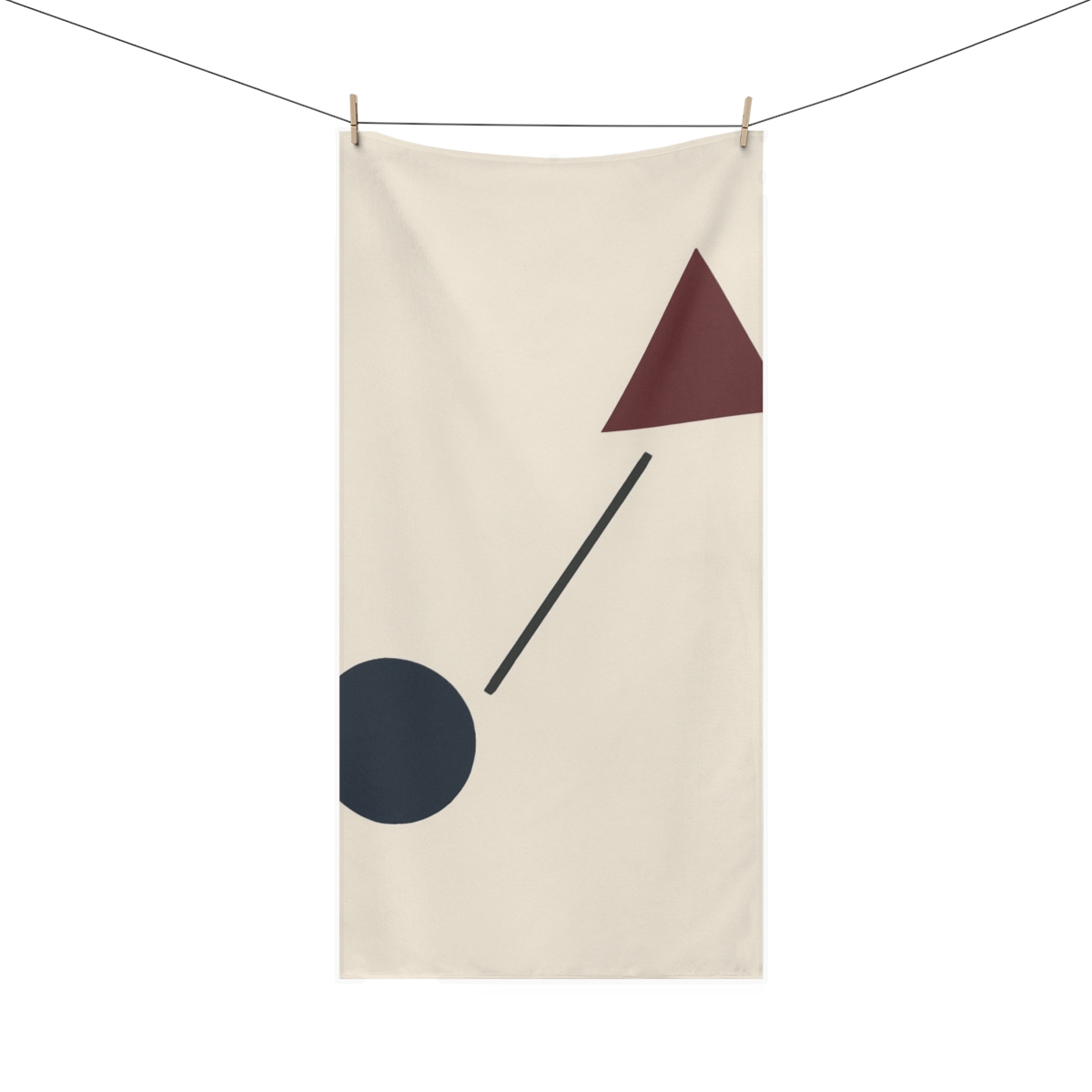 Triangular Line And Circle Balance personalized bath towels