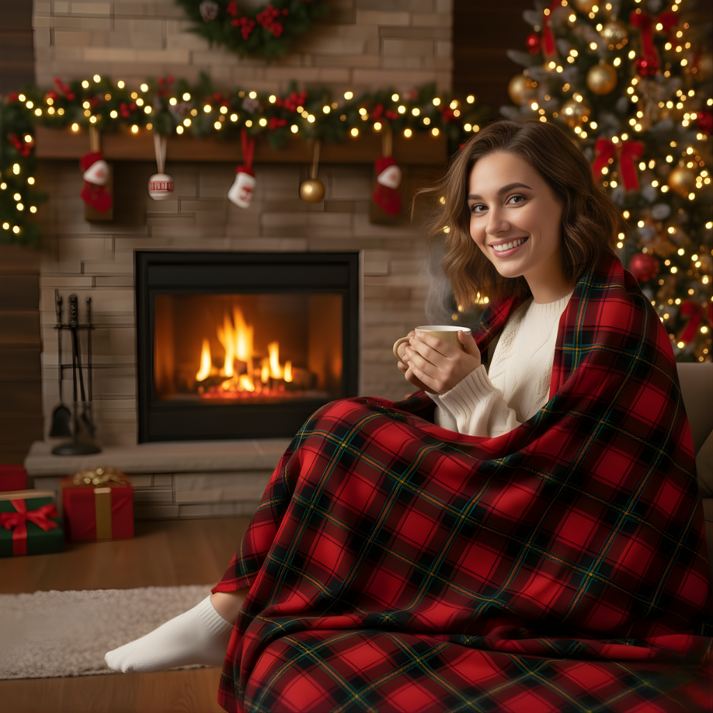 Christmas Themed Blanket For Home And Seasonal Celebrations