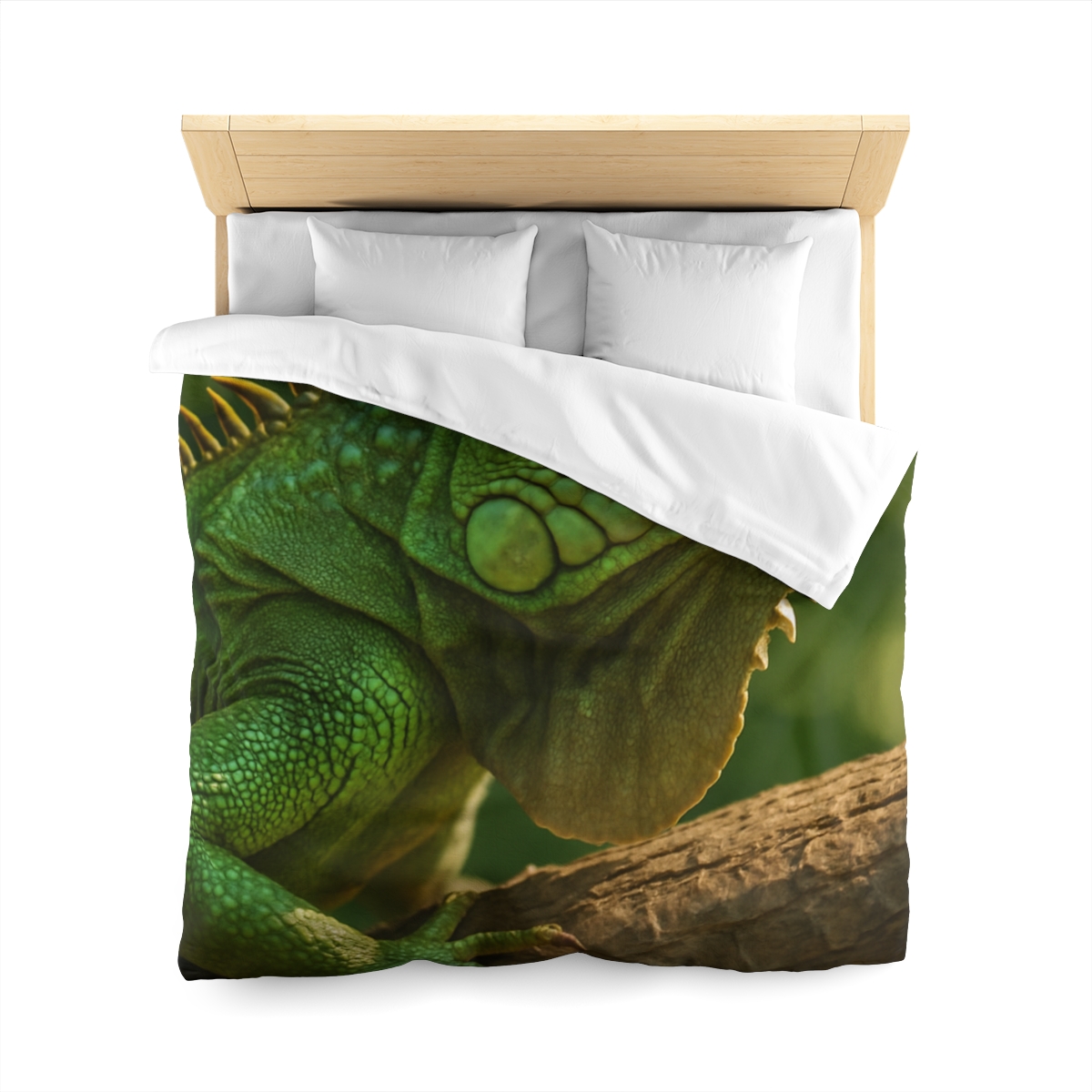 Sun Dappled Green Iguana personalized bedding duvets