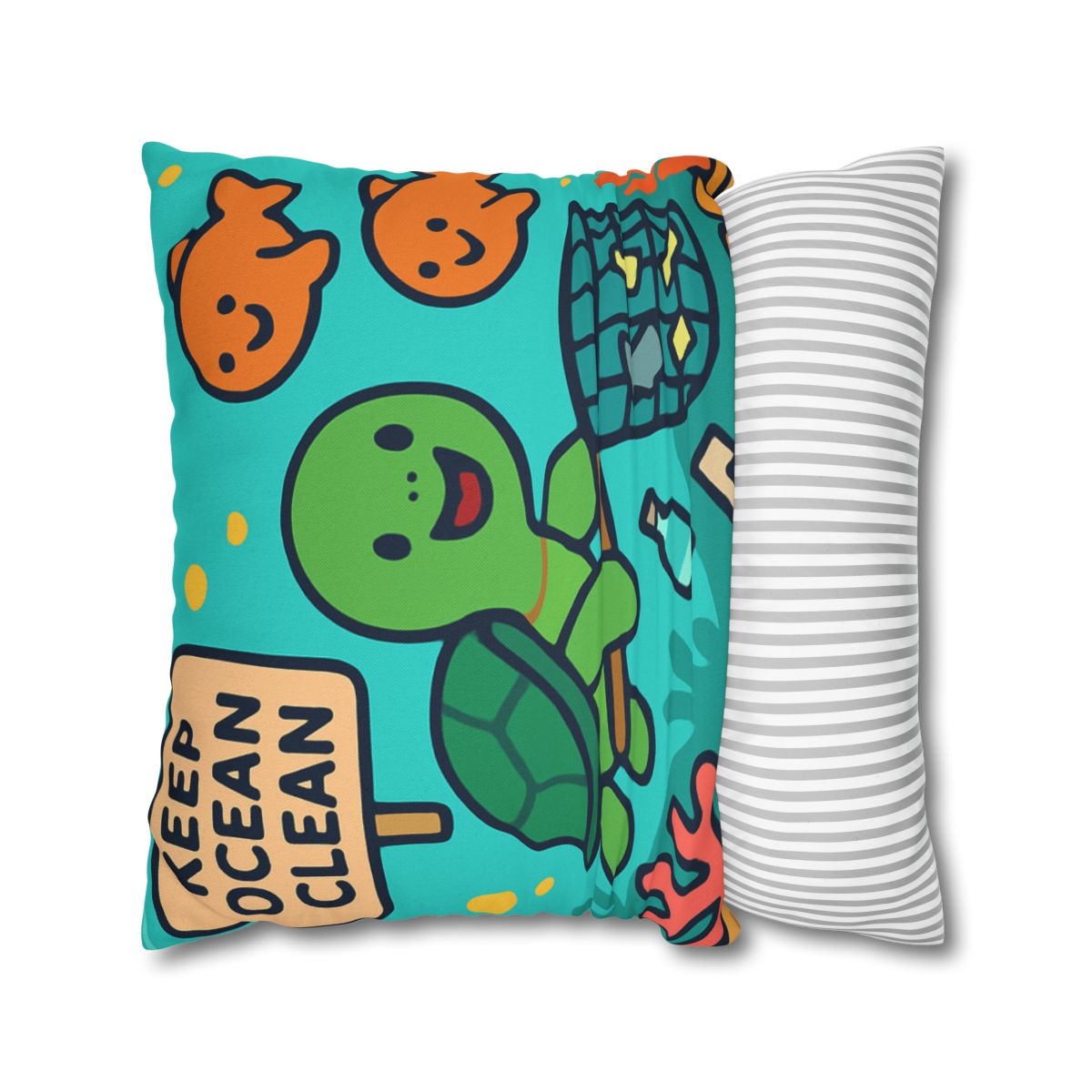 Coral Reef Clean Up Crew soft cotton pillow cases