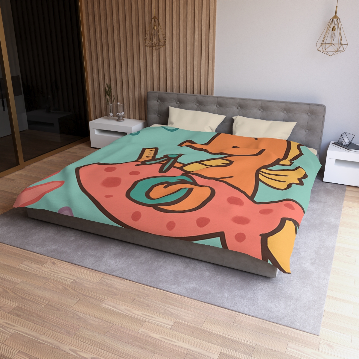 Coral Rocket Seahorse trendy bedroom duvets