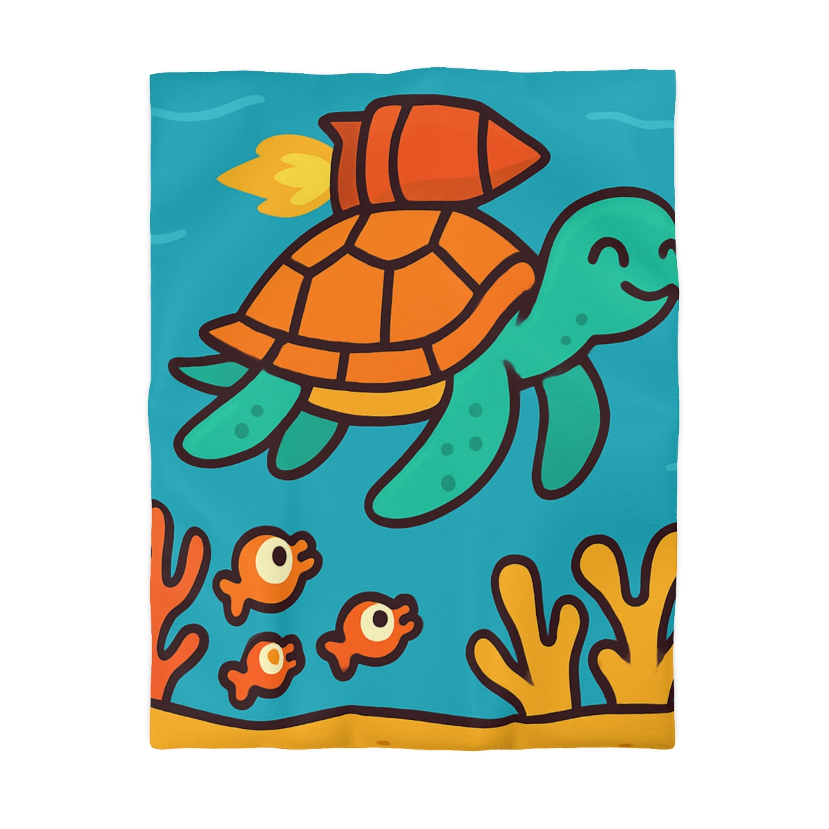 Rocket Powered Turtle Reef soft comforter duvets