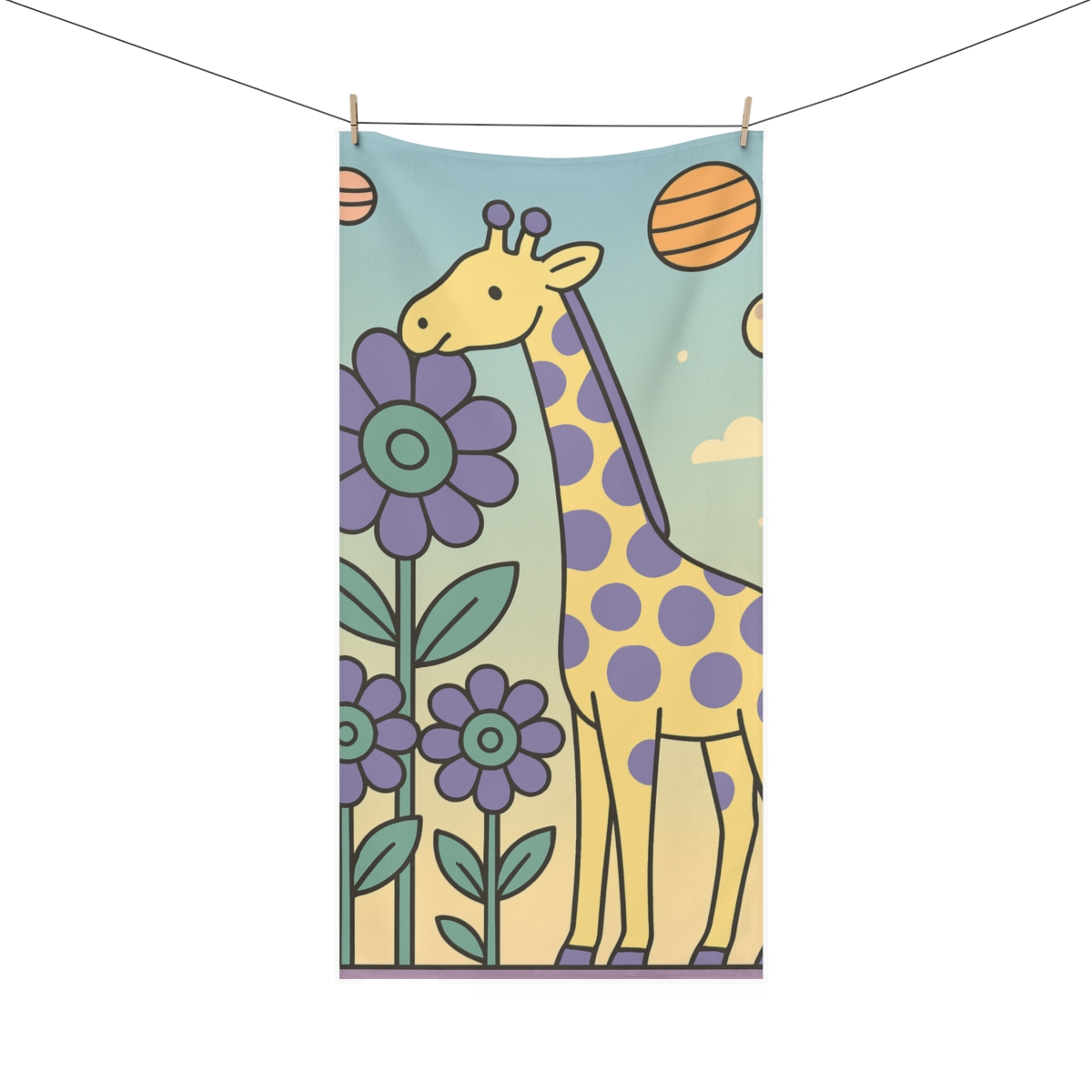 Galaxy Garden Giraffe decorative home towels