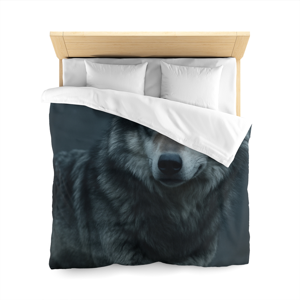 Moonlit Gaze Gray Wolf custom duvets