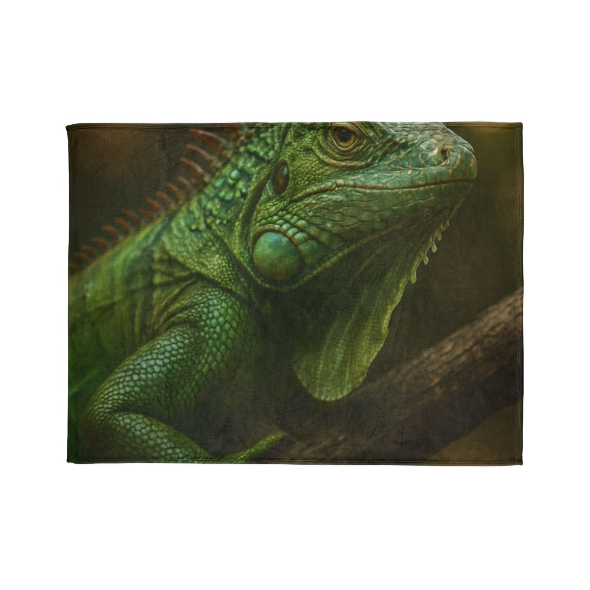Starlit Stillness Green Iguana designer printed blankets