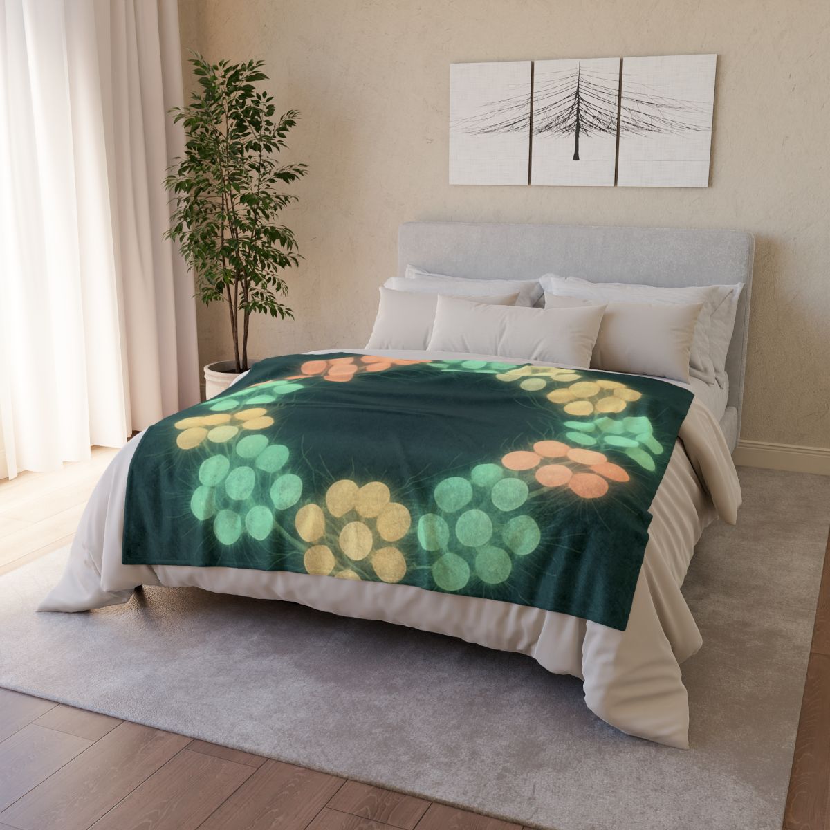 Galactic Seed Halo stylish throw blankets