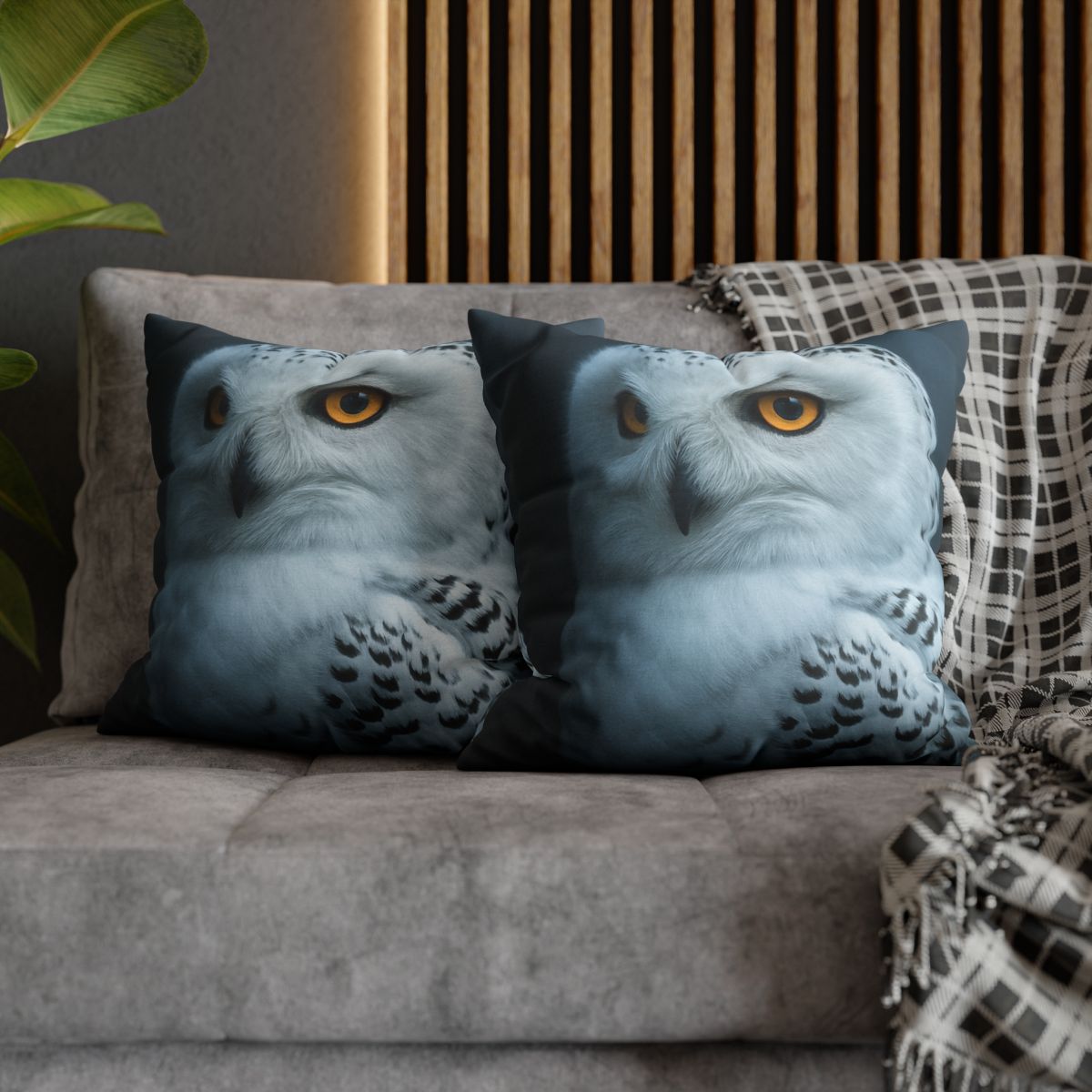 Midnight Watch Snowy Owl personalized pillow covers