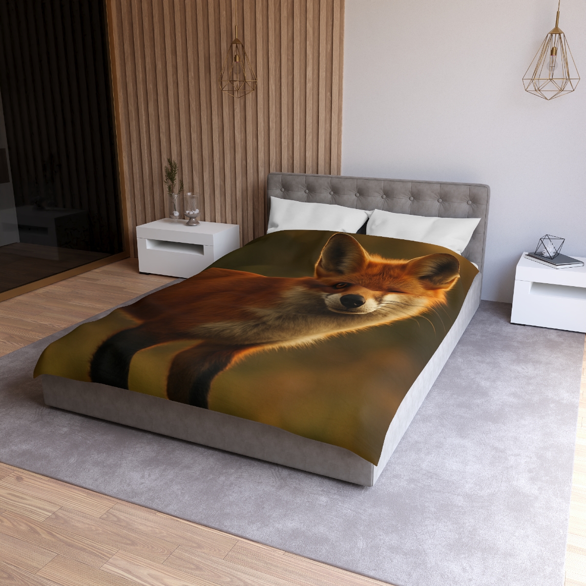 Ember Thicket Red Fox designer printed duvets