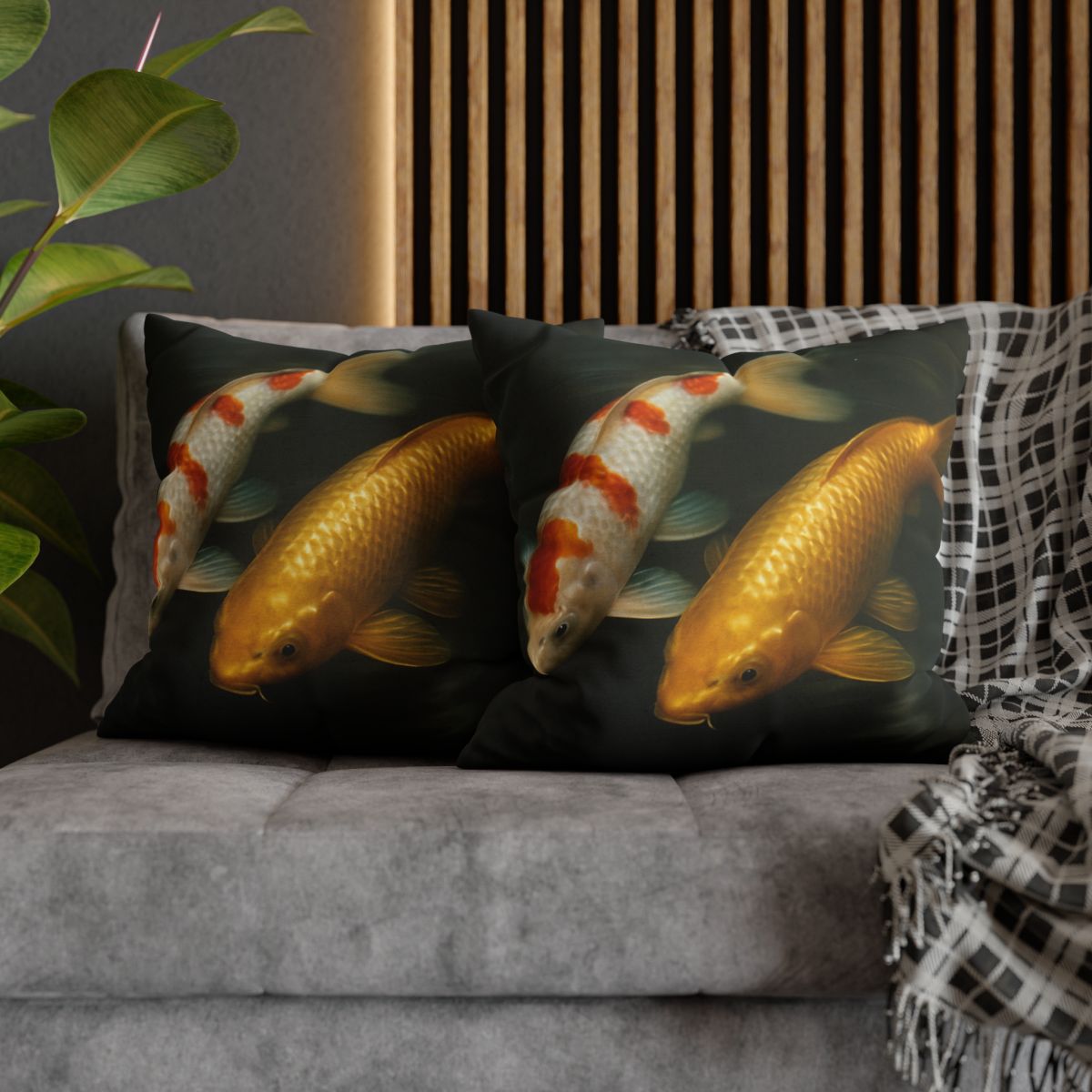 Golden Drift Koi Pair comfortable bedding pillow covers