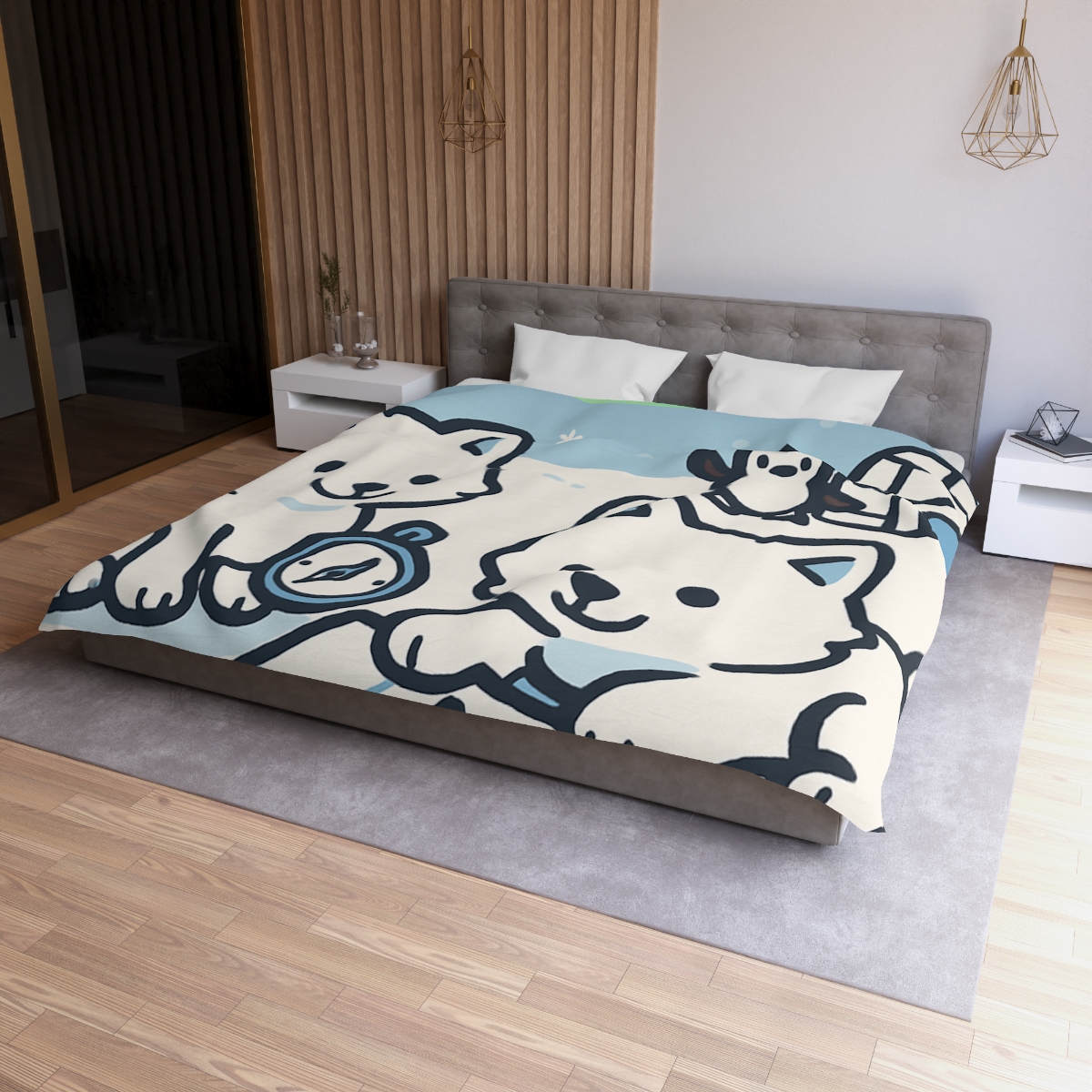 Polar Aurora Map Makers stylish duvet covers