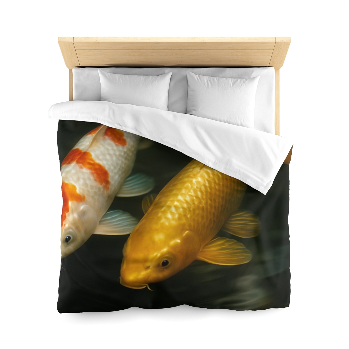 Golden Drift Koi Pair soft comforter duvets
