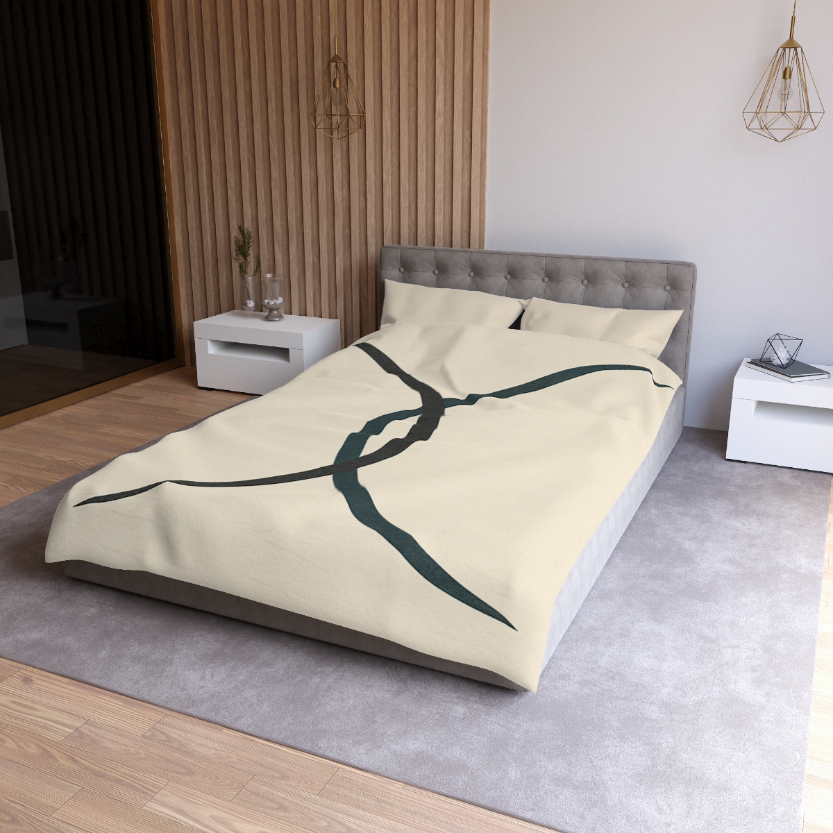 Intersecting Arc Duo Balanced unique patterned duvets