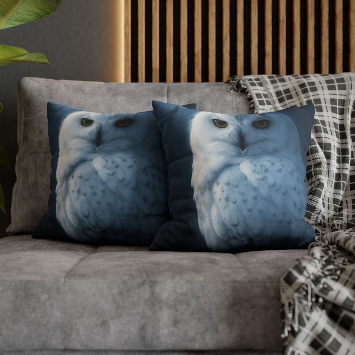 Midnight Watch Snowy Owl stylish decorative pillowcases