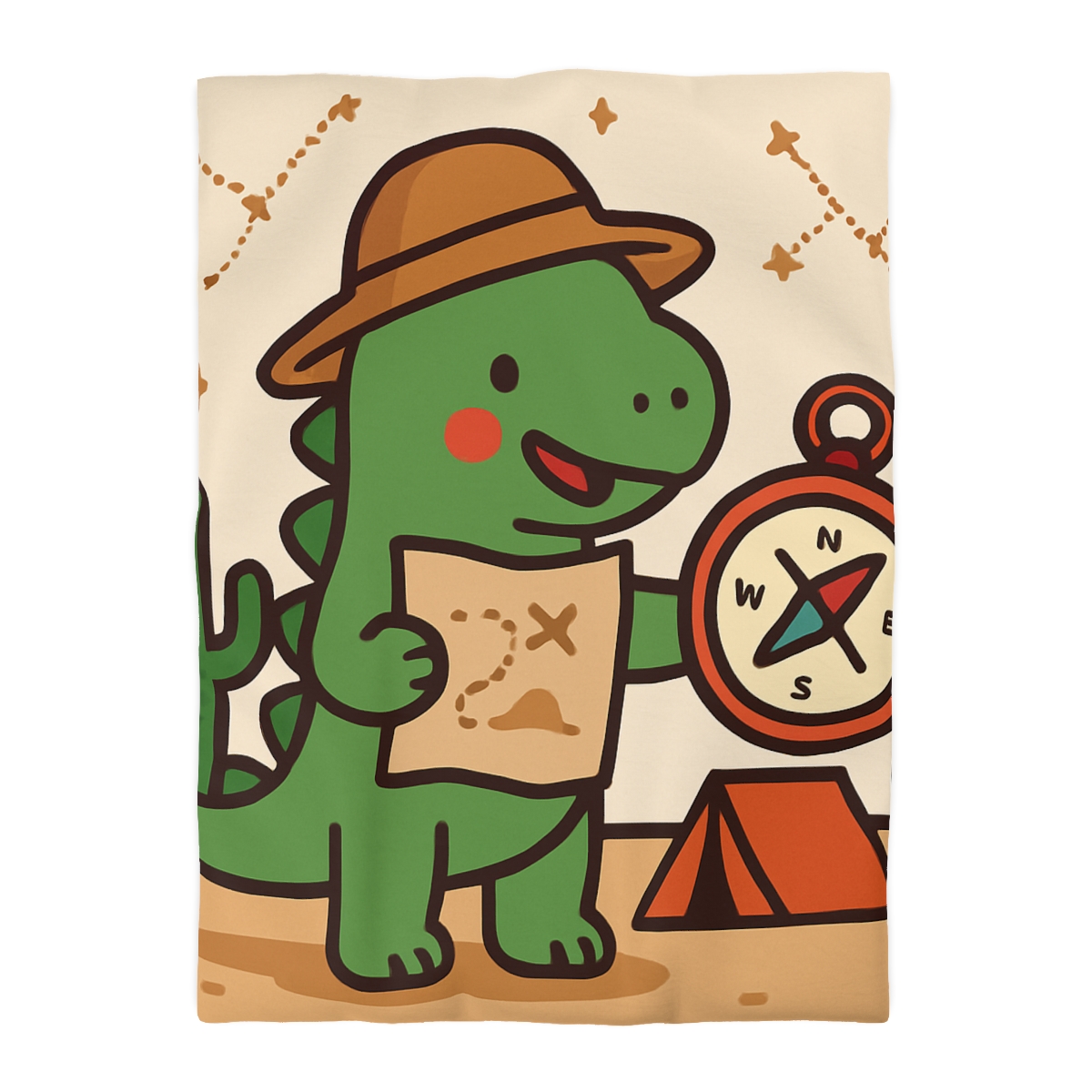 Desert Dino Map Quest With Compass And Constellations personalized bedding duvets