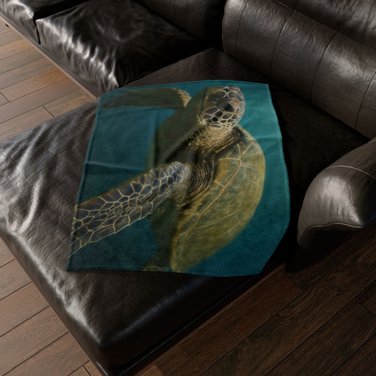 Glasswater Drift Green Sea Turtle warm winter blankets