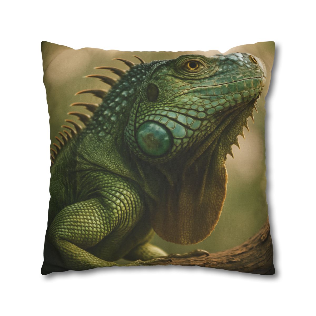 Sunlit Armor Green Iguana comfortable bedding pillow covers