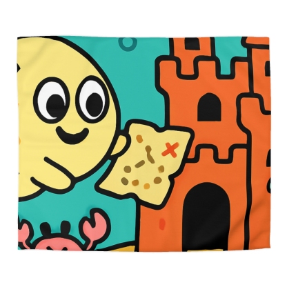 Coral Castle Map Of The Moonfish Kingdom designer printed duvets