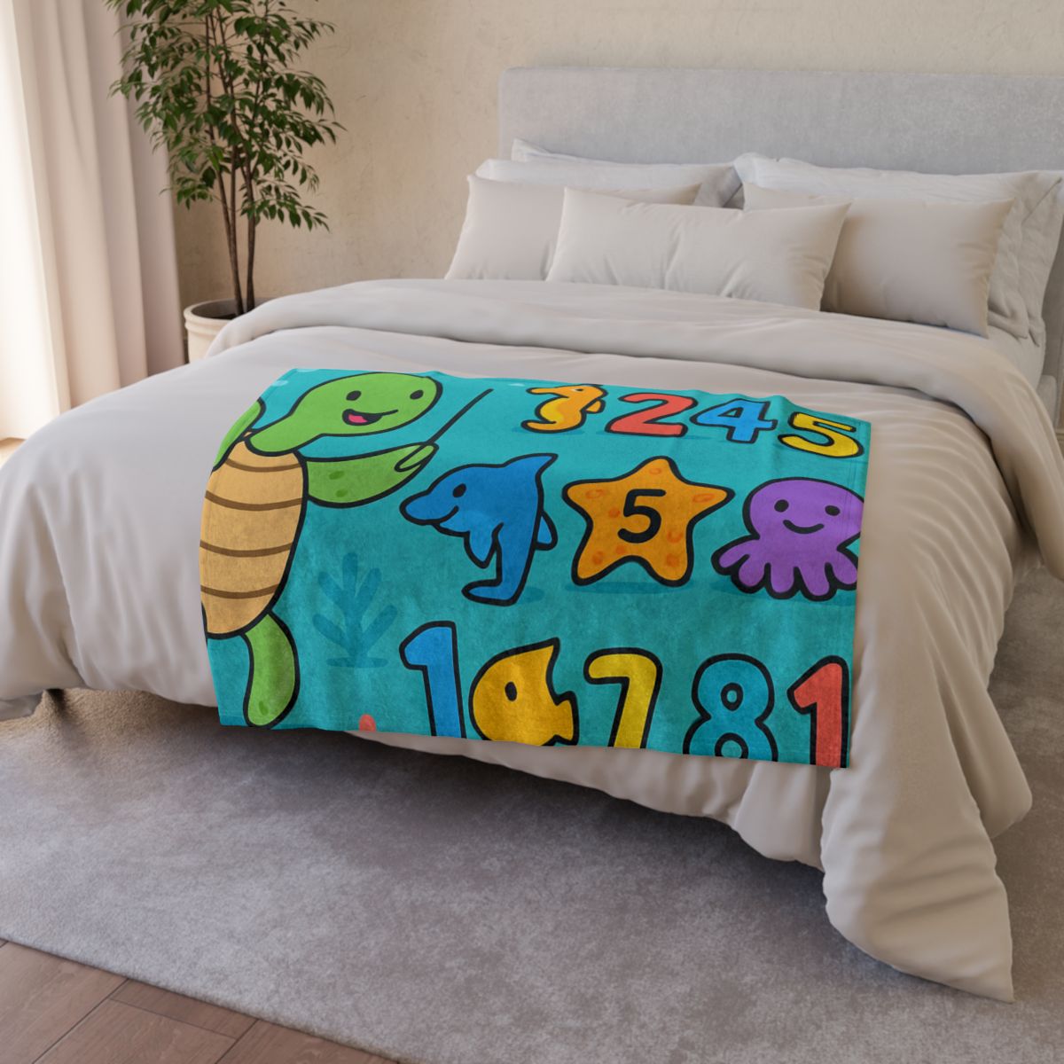 The Coral Reef Number Parade decorative home blankets