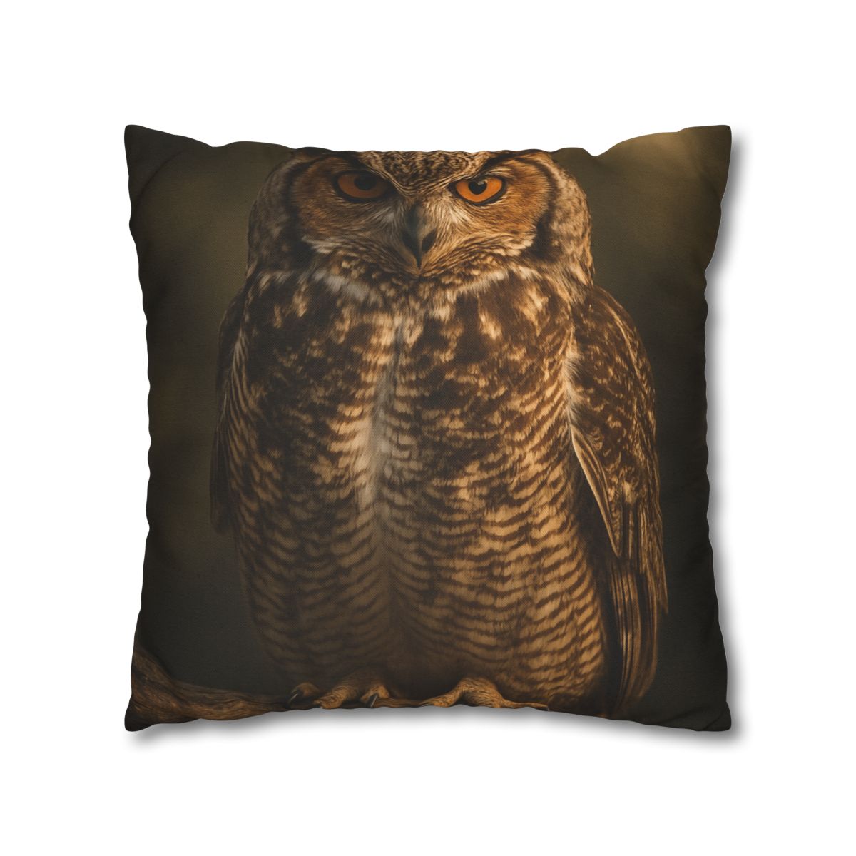 Nebula Gaze Great Horned Owl designer print pillow cases