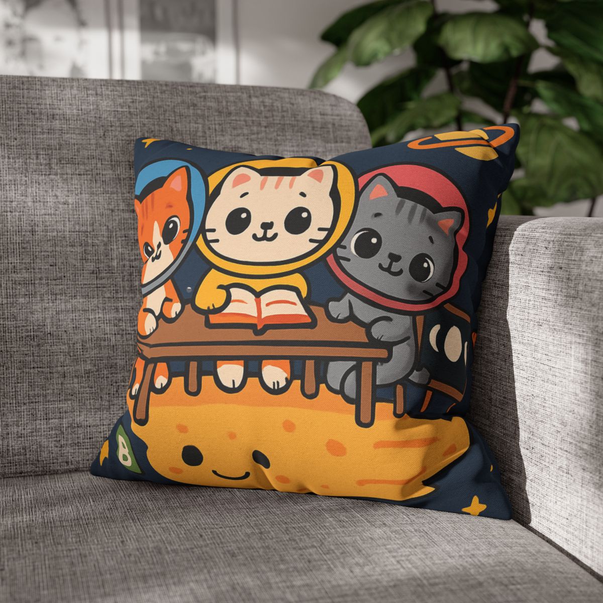 Comet Classroom With Curious Kittens custom pillow cases