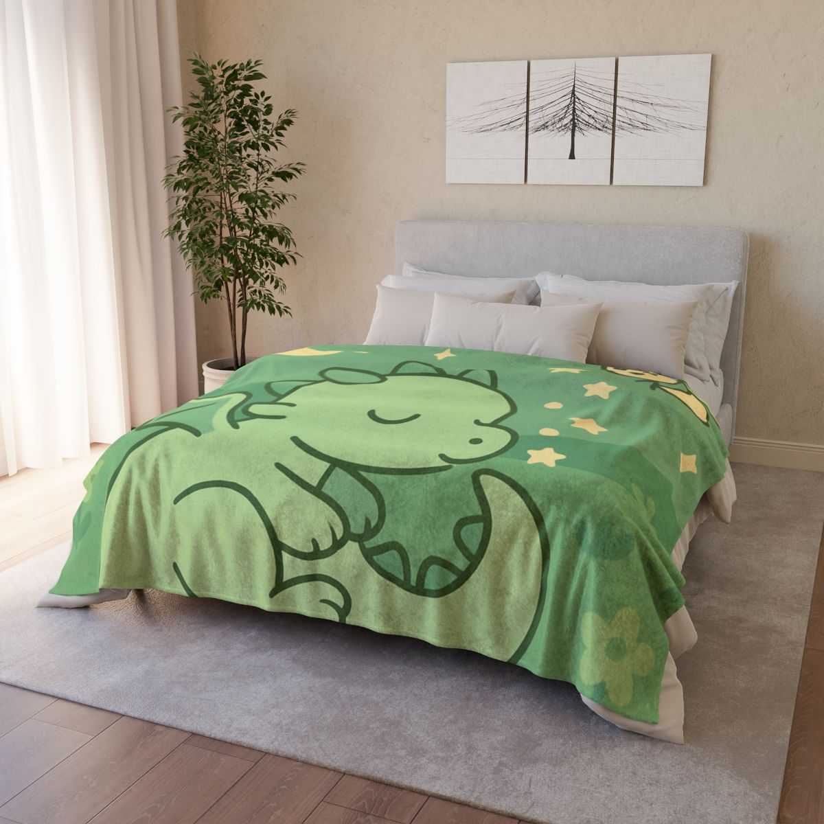 Moonlight Meadow Dragon soft fleece blankets