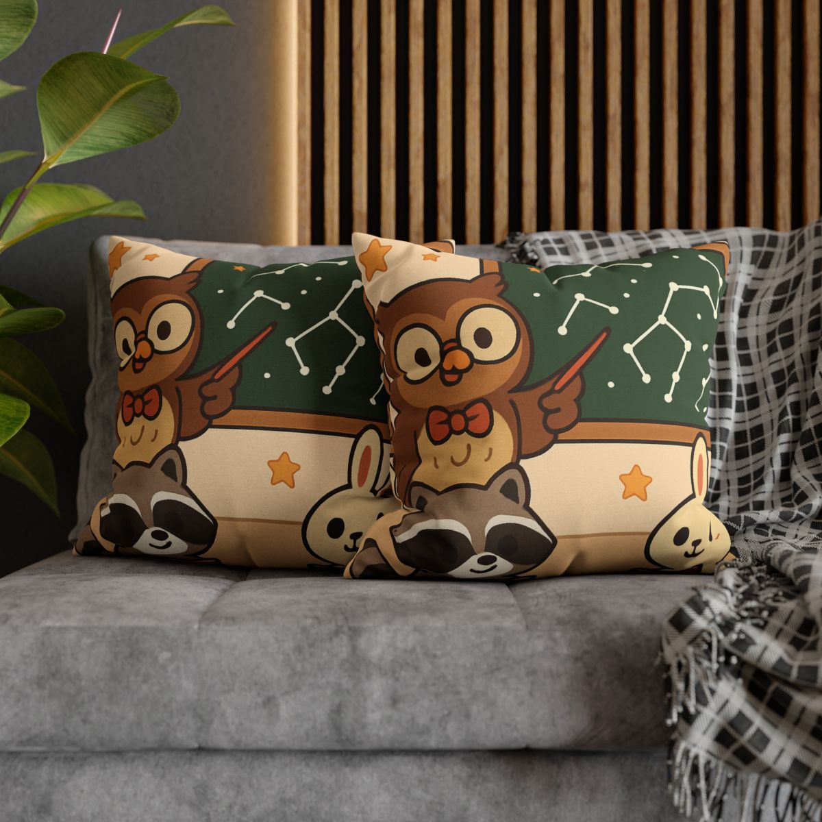 Comet Classroom Owl And The Star Map Chalkboard soft cotton pillow cases