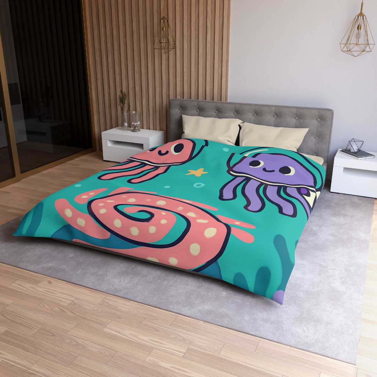 Jellyfish Astronauts In The Coral Nebula duvets for gifts