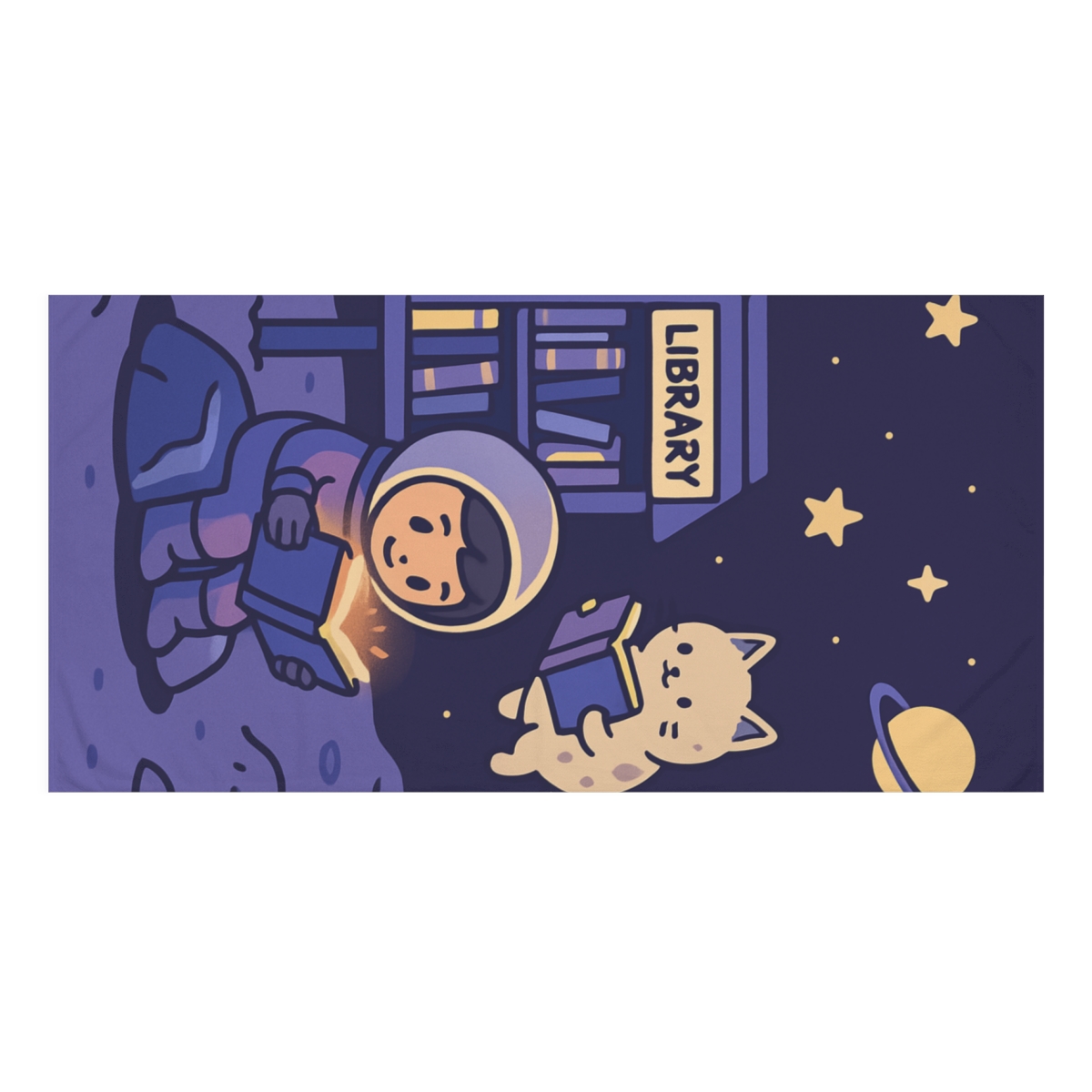 Moonlight Library For Starry Eyed Readers personalized bath towels