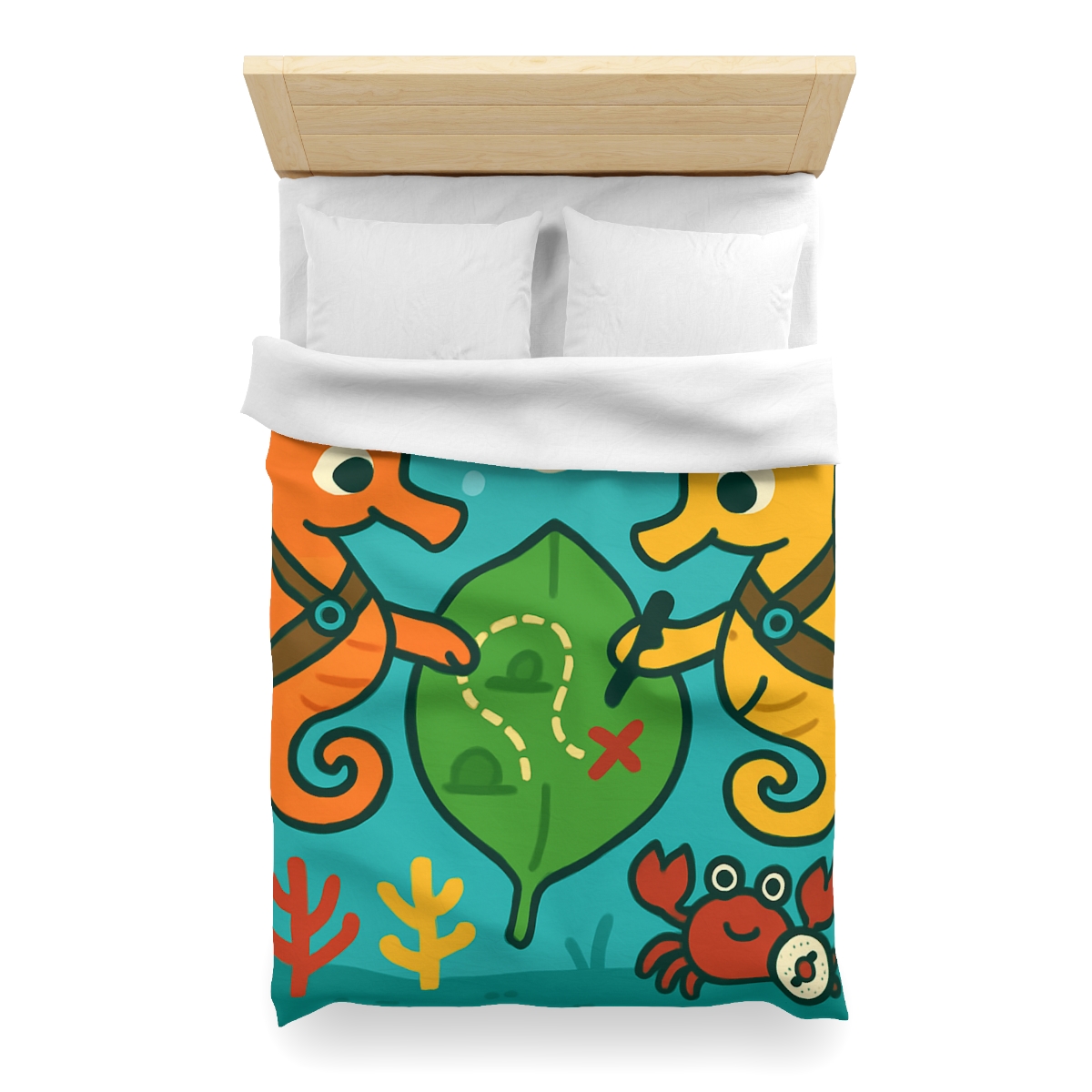 Underwater Map Makers The Seahorse Scouts personalized bedding duvets