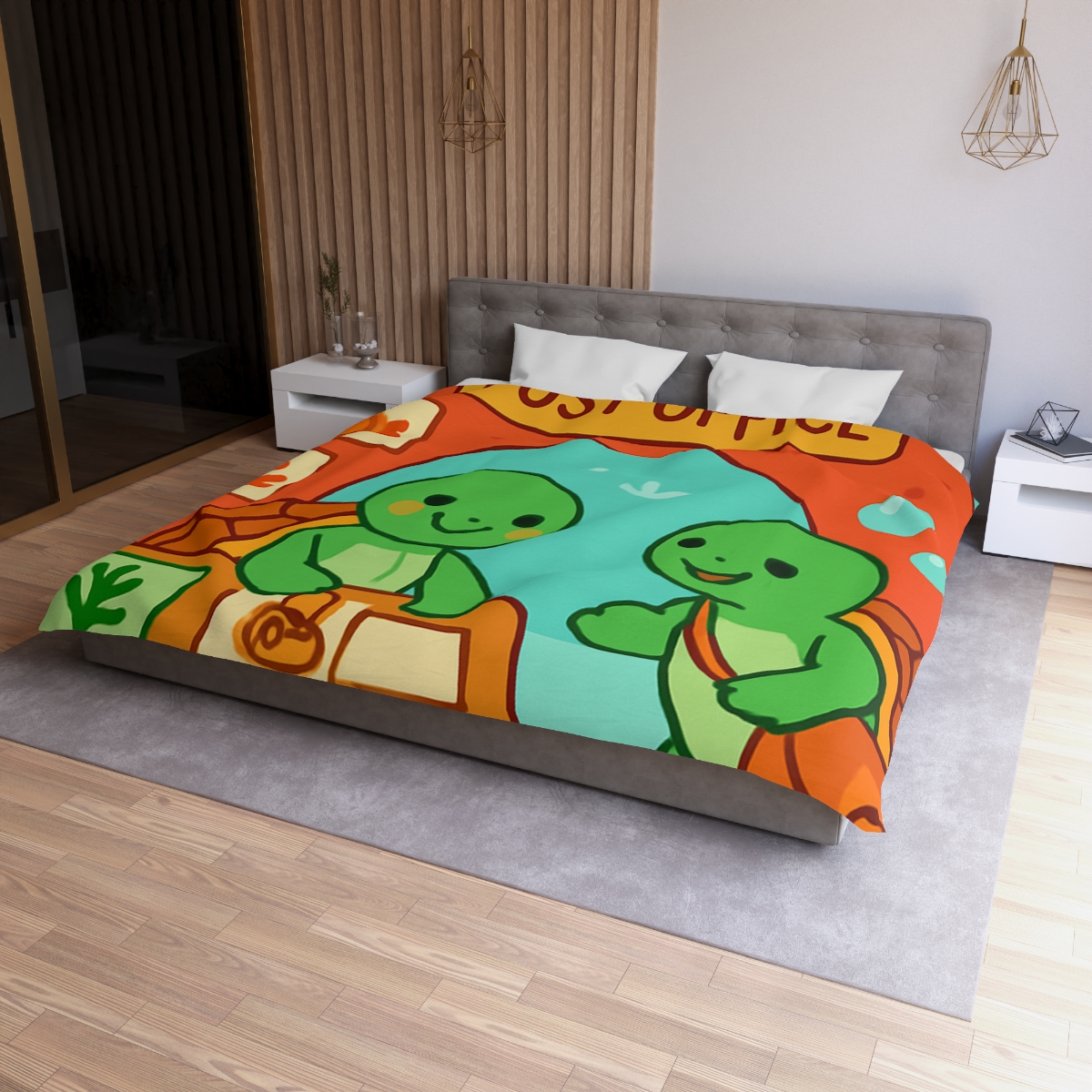 Coral Reef Post Office Run By Sea Turtles unique patterned duvets