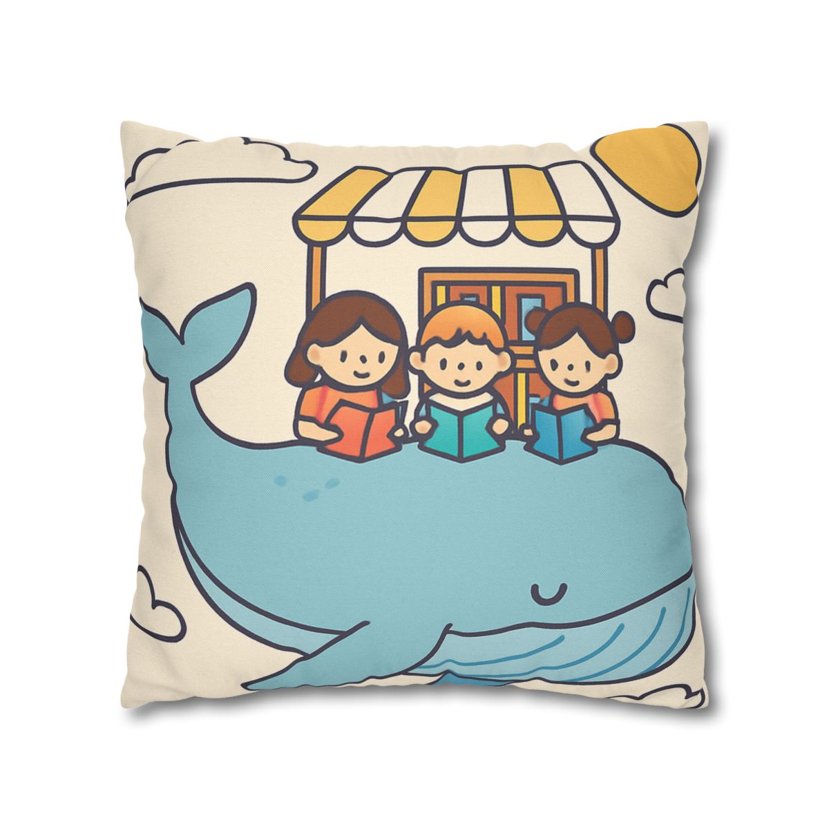 Sky Library On A Flying Whale personalized pillow covers