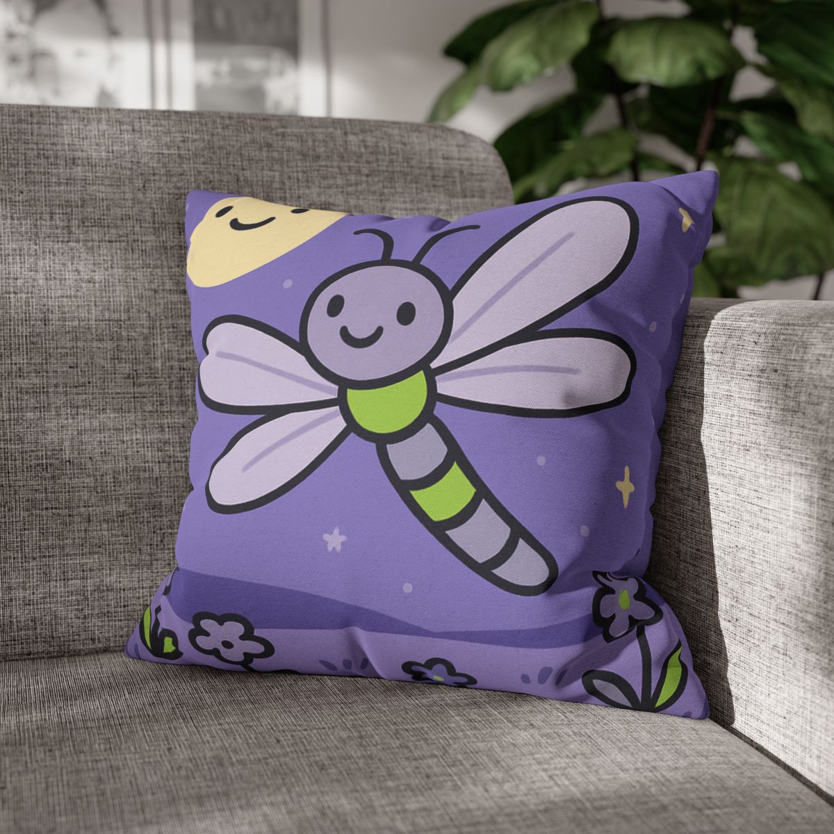 Moonlight Meadow Dragonfly personalized pillow covers