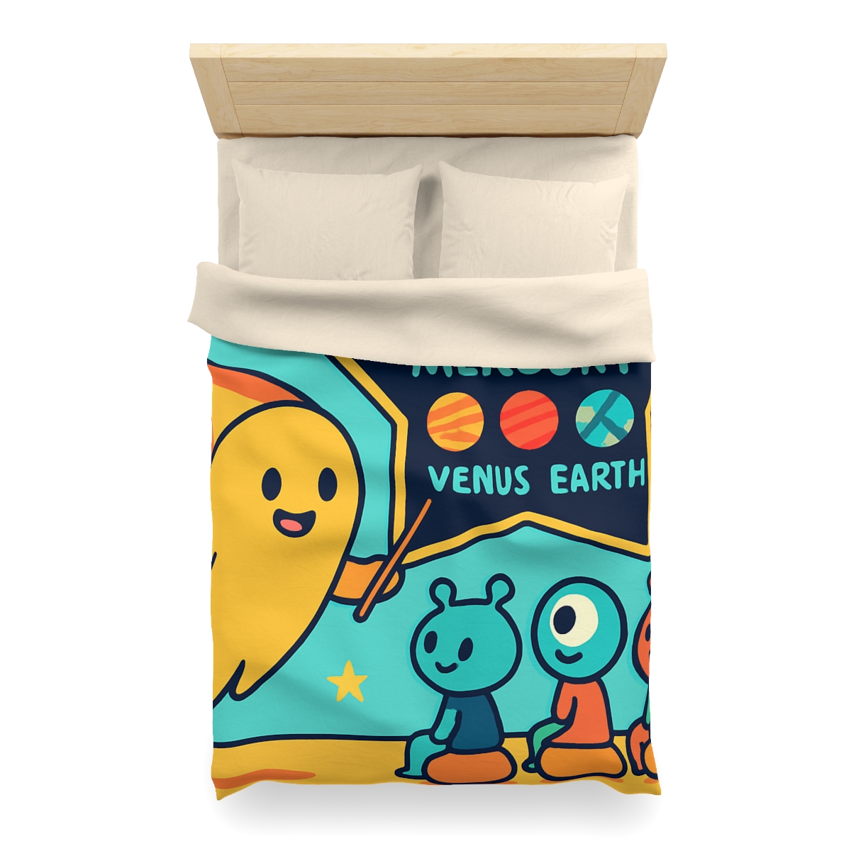 Comet Classroom On A Floating Asteroid unique patterned duvets