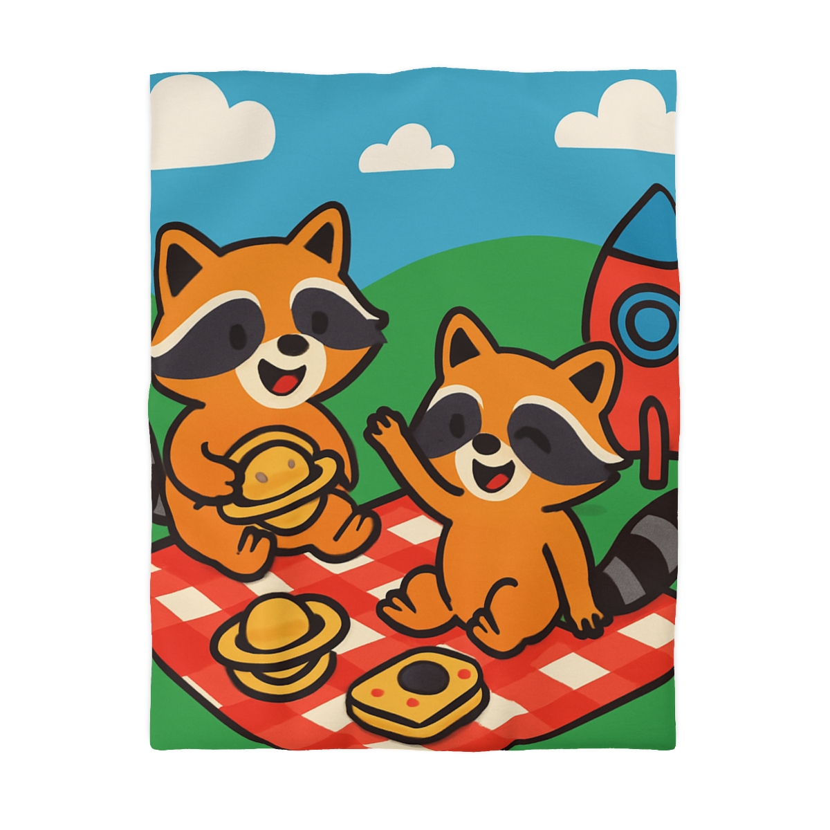 Rocket Racers Picnic designer printed duvets