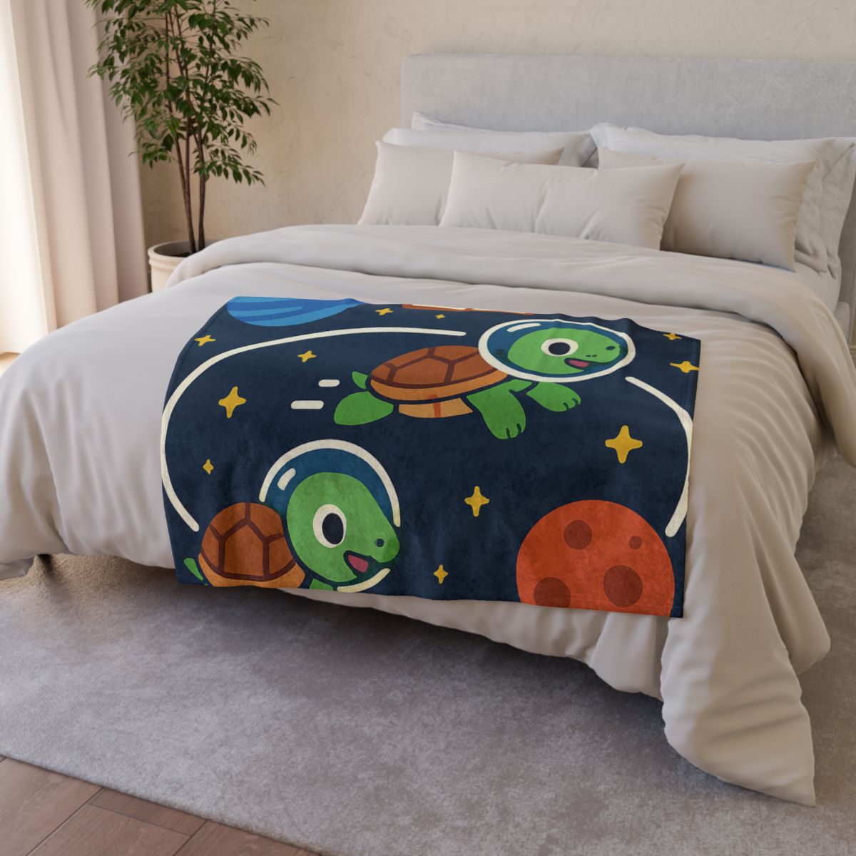 Time Dilation Turtle Race Across Star Track trendy patterned blankets