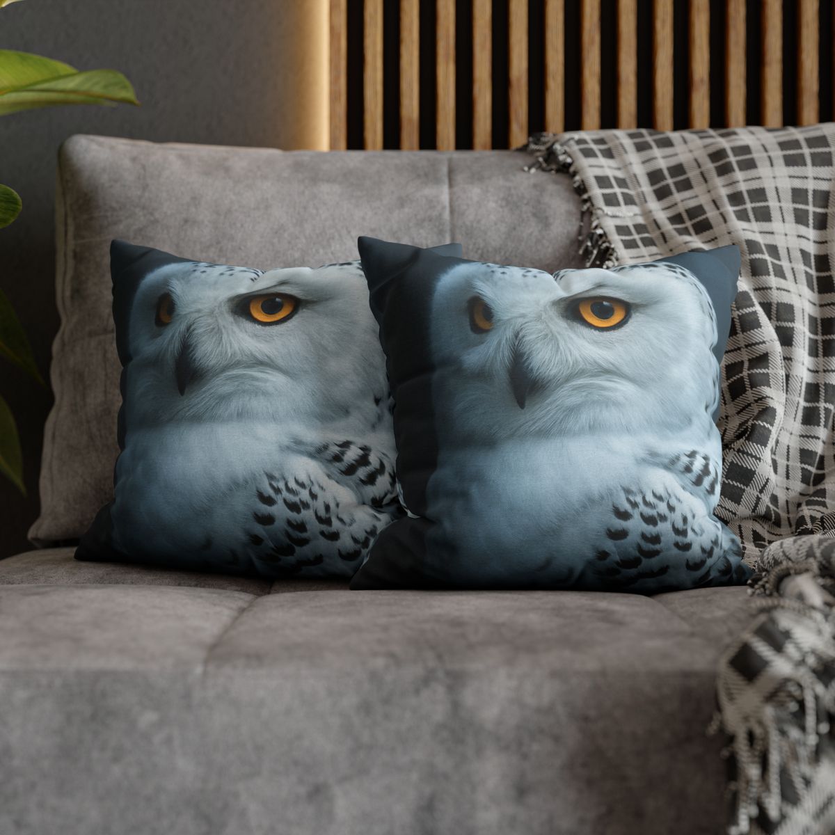 Midnight Watch Snowy Owl personalized pillow covers