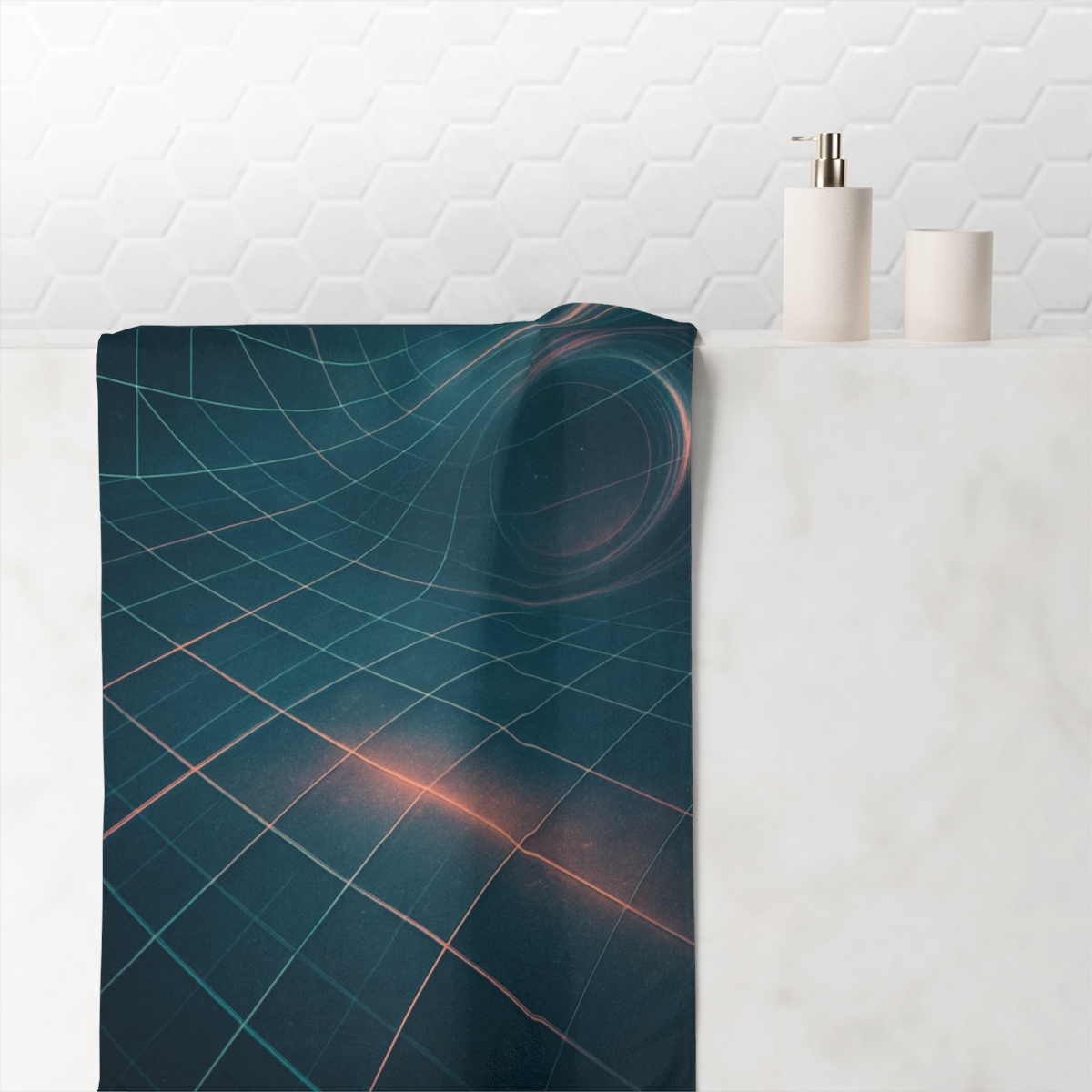 Gravitational Prism Grid soft cotton towels