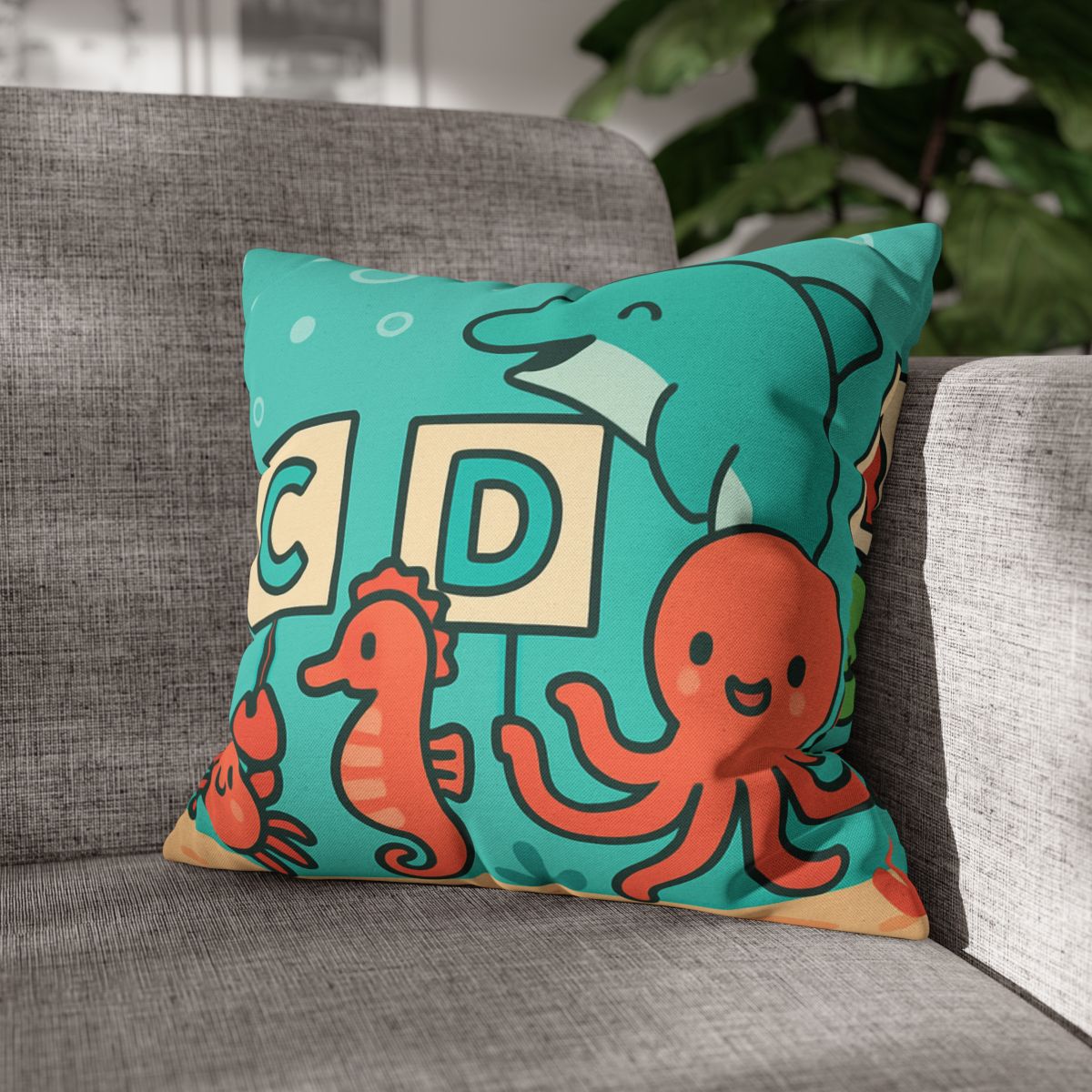 Coral Reef Alphabet Parade custom pillow cases