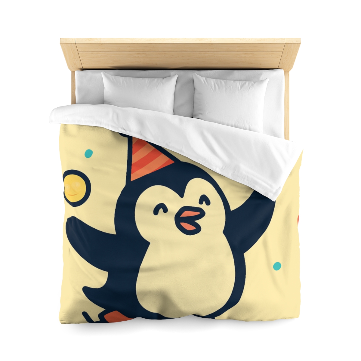 Cosmic Carnival Penguin designer printed duvets