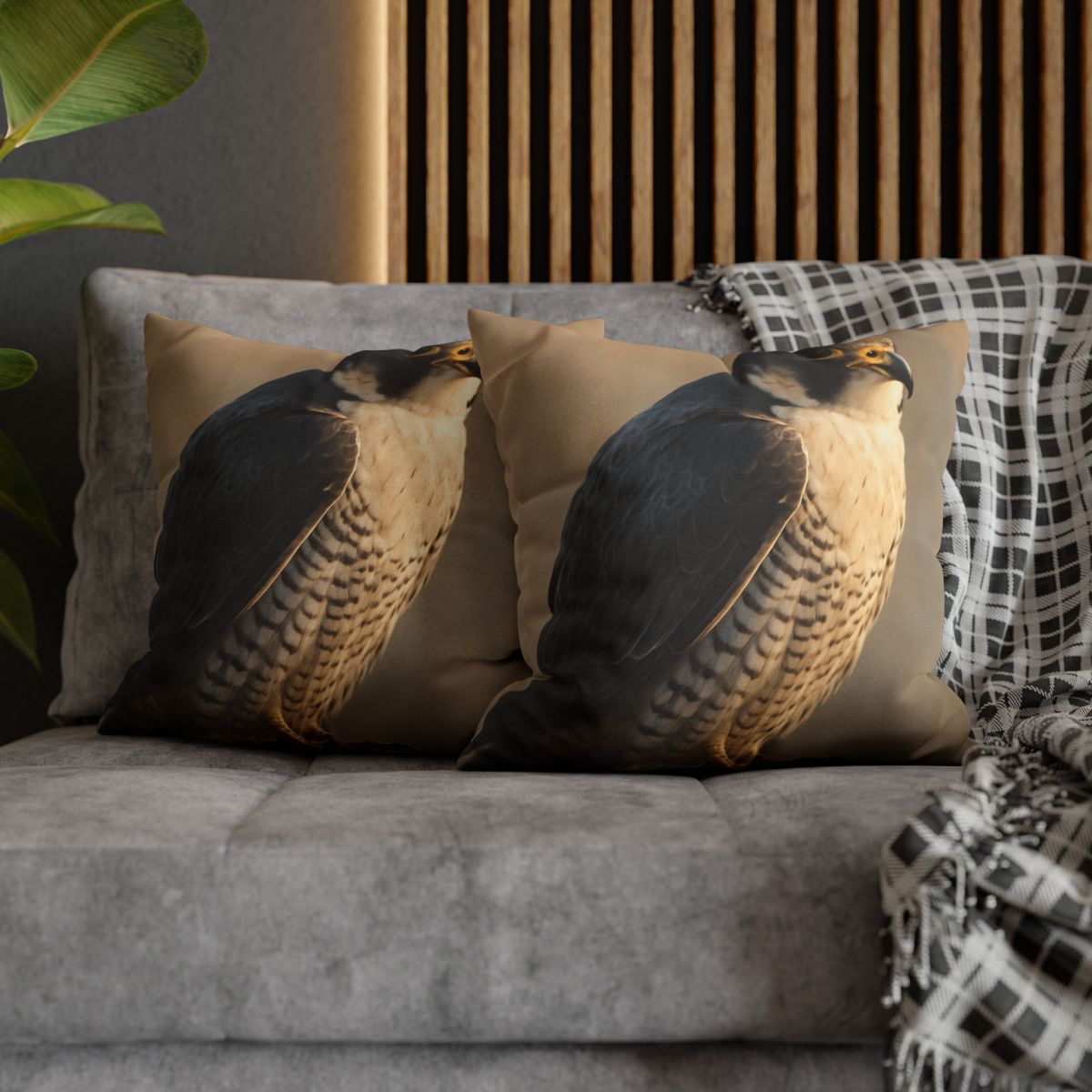 Silver Dusk Peregrine Falcon designer print pillow cases