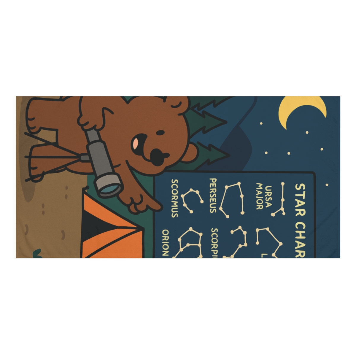 Mountain Astronomy Camp Bear decorative home towelscustom towels