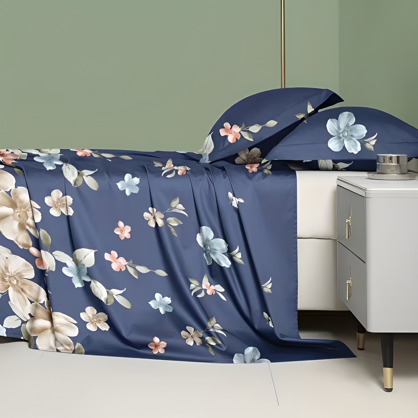 Luxury Botanical Floral Pattern Flat Sheet