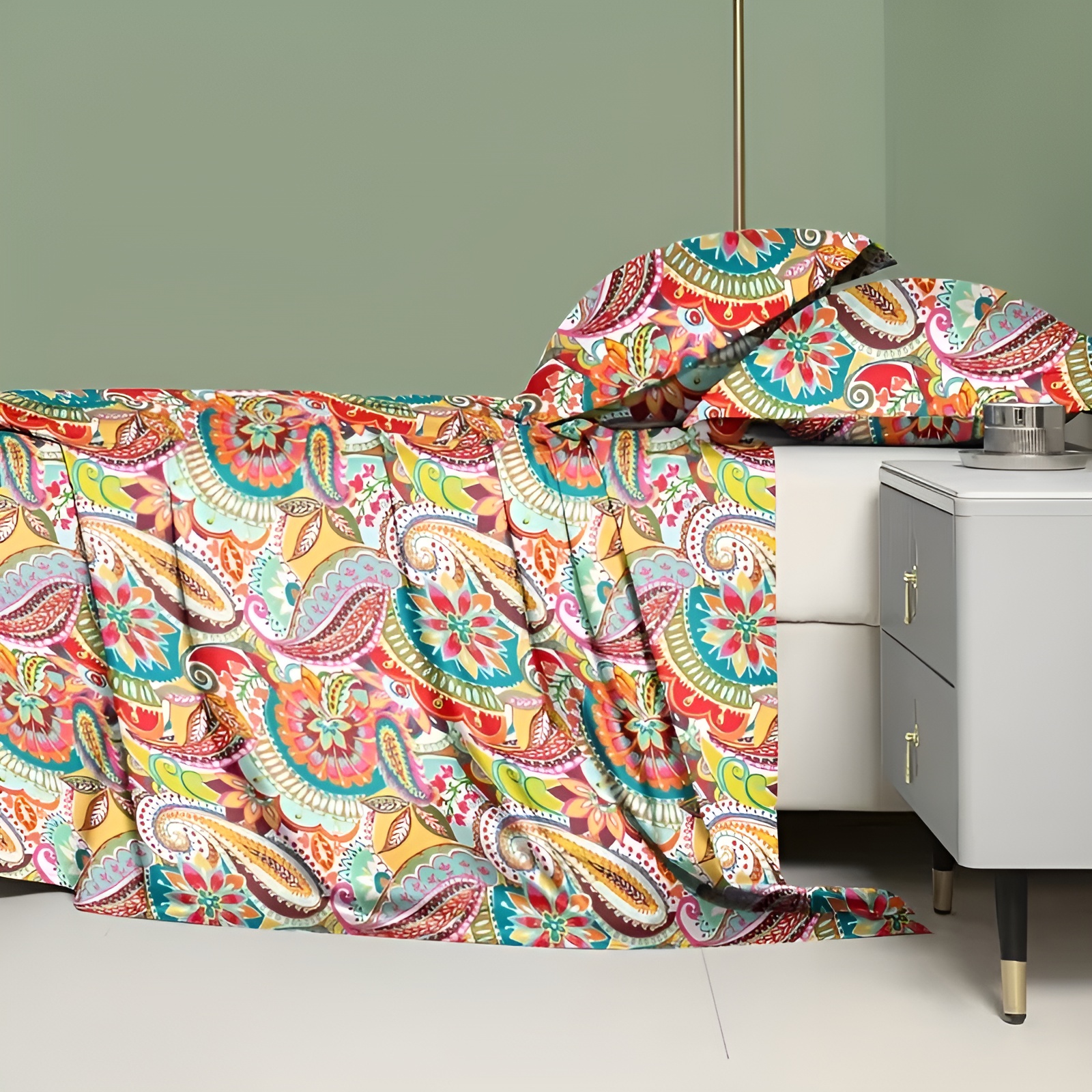 Bohemian Printed Bed Sheet For Modern Bedroom Decor