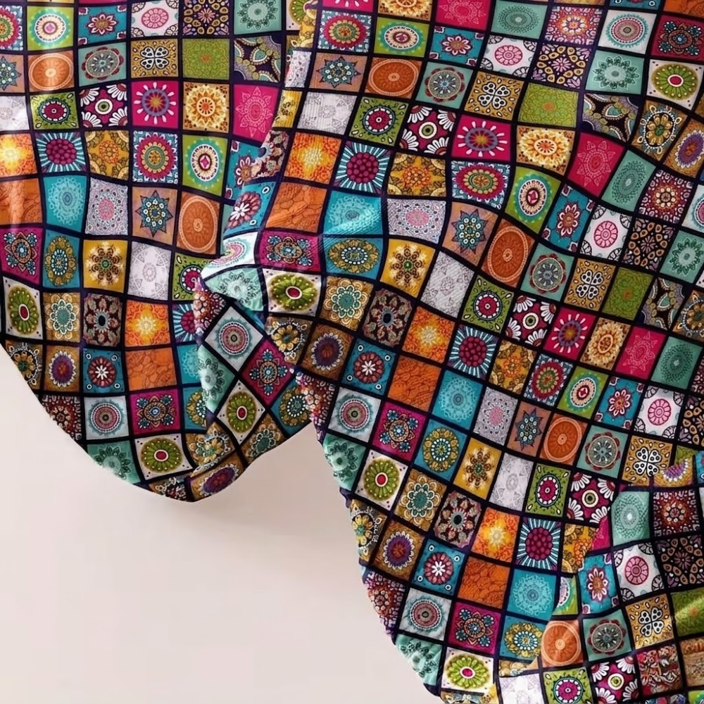 Bohemian Geometric Mandala Pattern Fitted Sheet