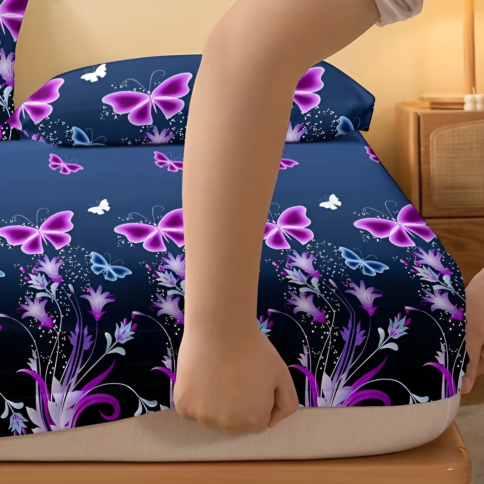 Floral Decorative Fitted Bed Sheet With Deep Pockets