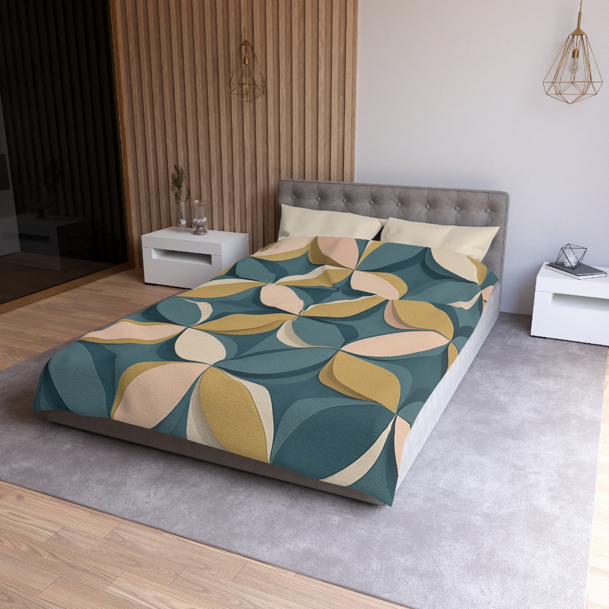 Petal Ripple Grid designer printed duvets