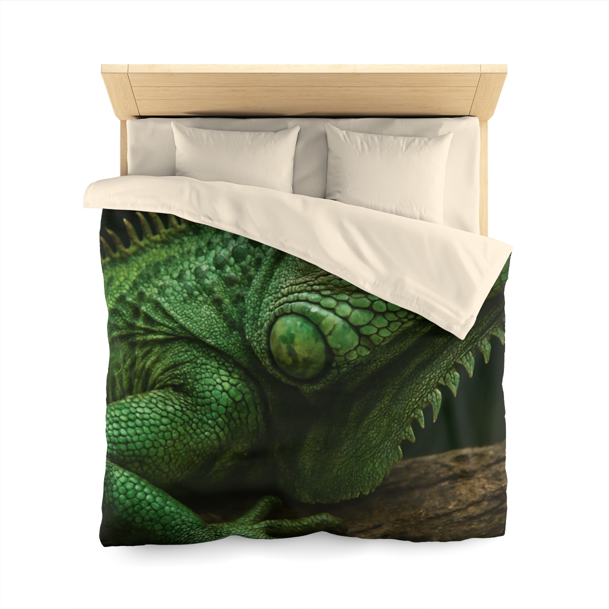 Verdant Gaze Green Iguana personalized bedding duvets
