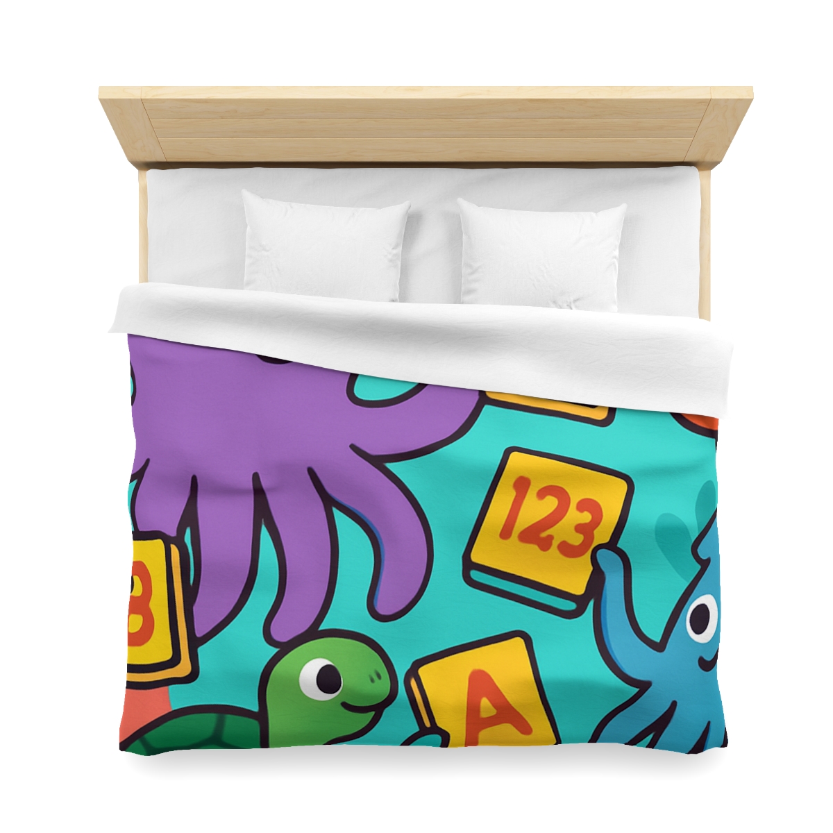 Octopus Librarian In Coral Reef School personalized bedding duvets